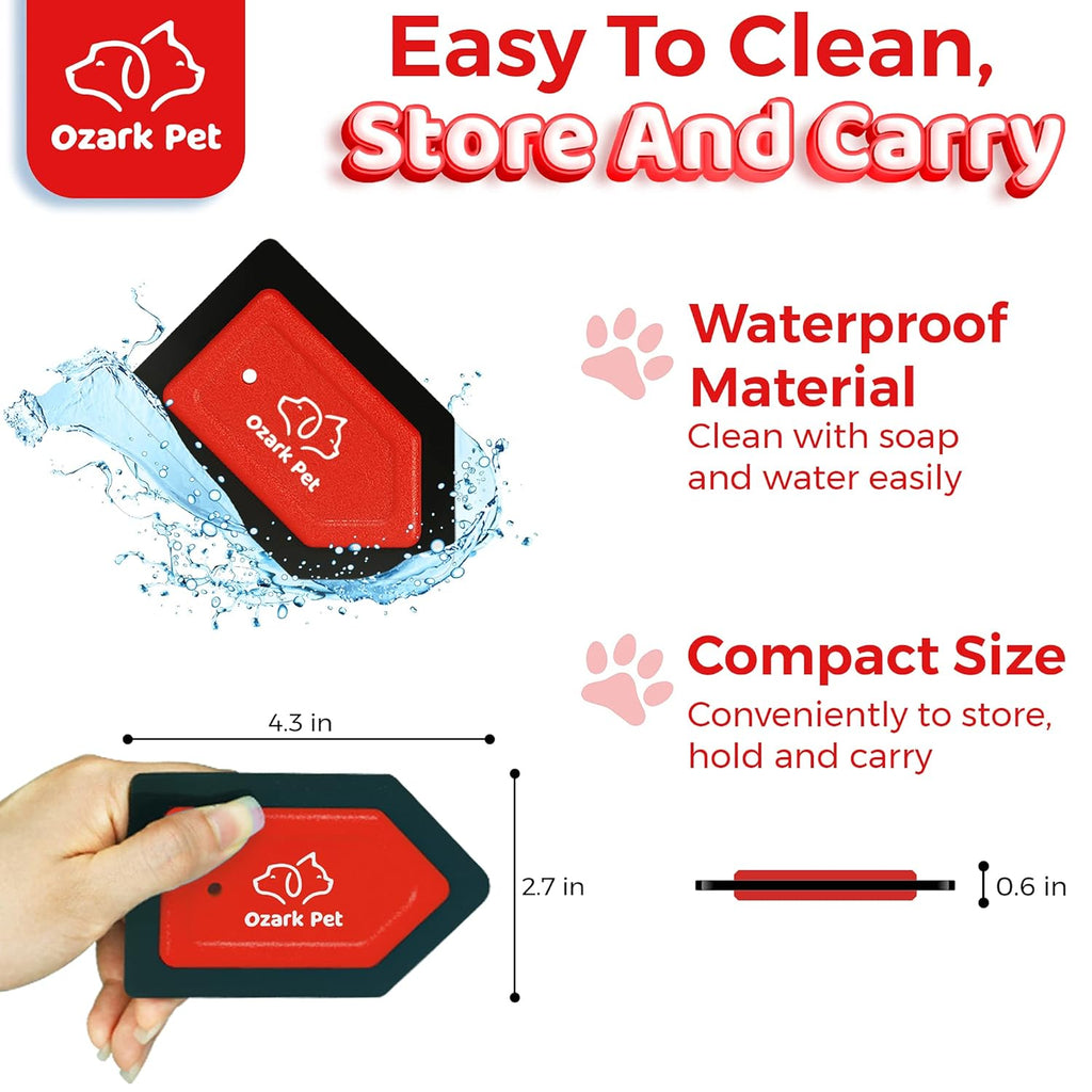 Mini Pet Hair Remover, Cat & Dog Hair Remover Detailer - with Edge Sweeping, Avoid Scratching, Remover Kit for Couch, Car, Comforter, Essential Tool for Clean House (Red, Detailer)
