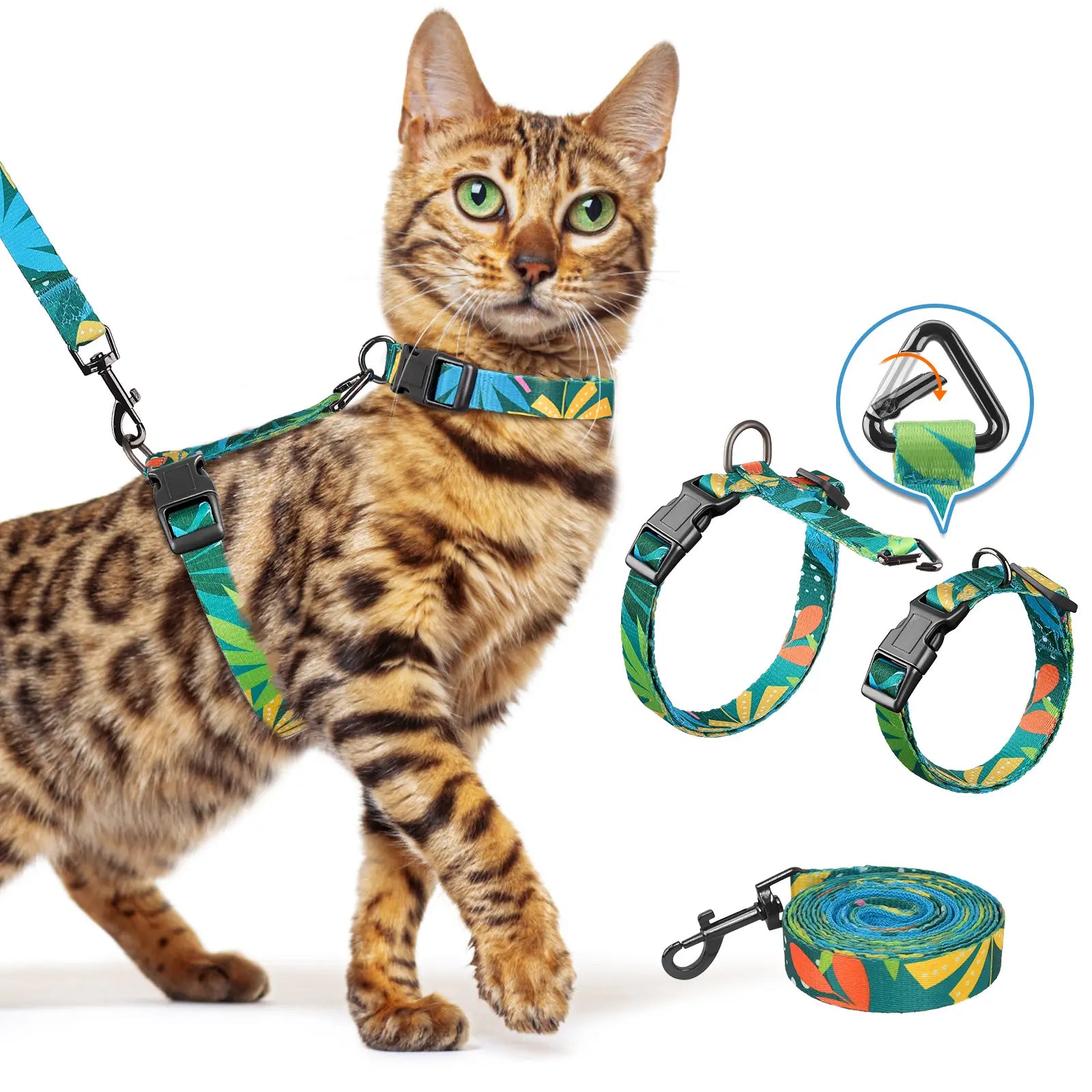 Cat Harness and Leash Set, Pet Products Collars [3 in 1 Lightweight & Adjustable] Escape Proof Cat Harness, Comfortable Soft Cat Products Harness