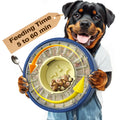 KADTC 5-60 Min Adjustable Slow Feeder Bowl for Fast Eaters, Spinning Dog Puzzle Feeder, Anti-Gulping Interactive Food Dispenser, 4-Cup Capacity, Mental Enrichment Treat Toy