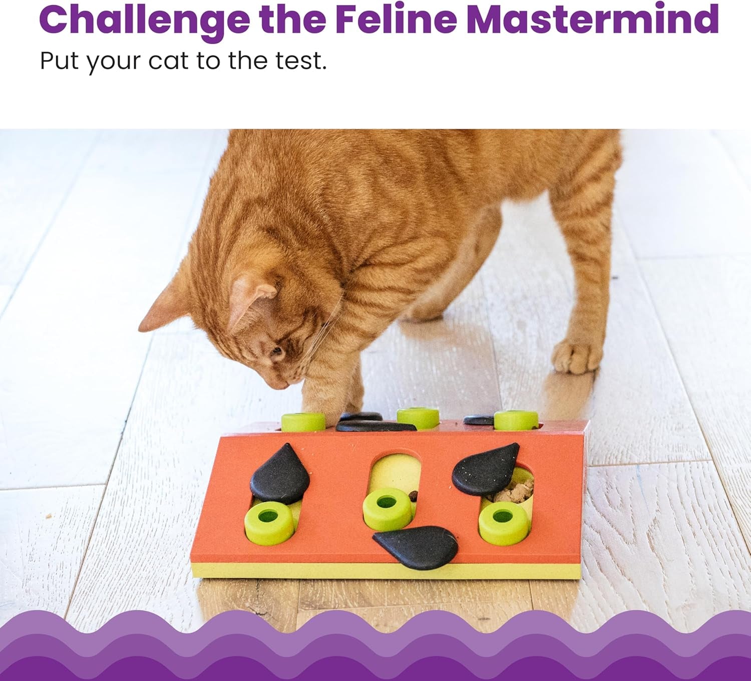 Nina Ottosson Melon Madness Puzzle & Play Cat Toy, 10.6" | Level 2 Intermediate, 12 Hidden Treat Cups, Problem Solving, Interactive Enrichment, Slow Feeder, Indoor Cats & Kittens