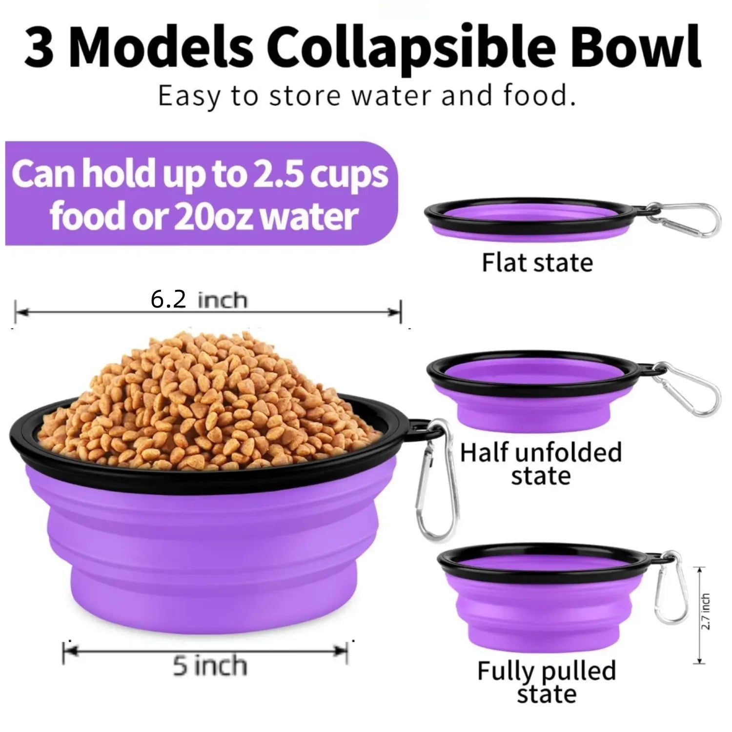 Cudavo 2-Pack Collapsible Travel Bowls