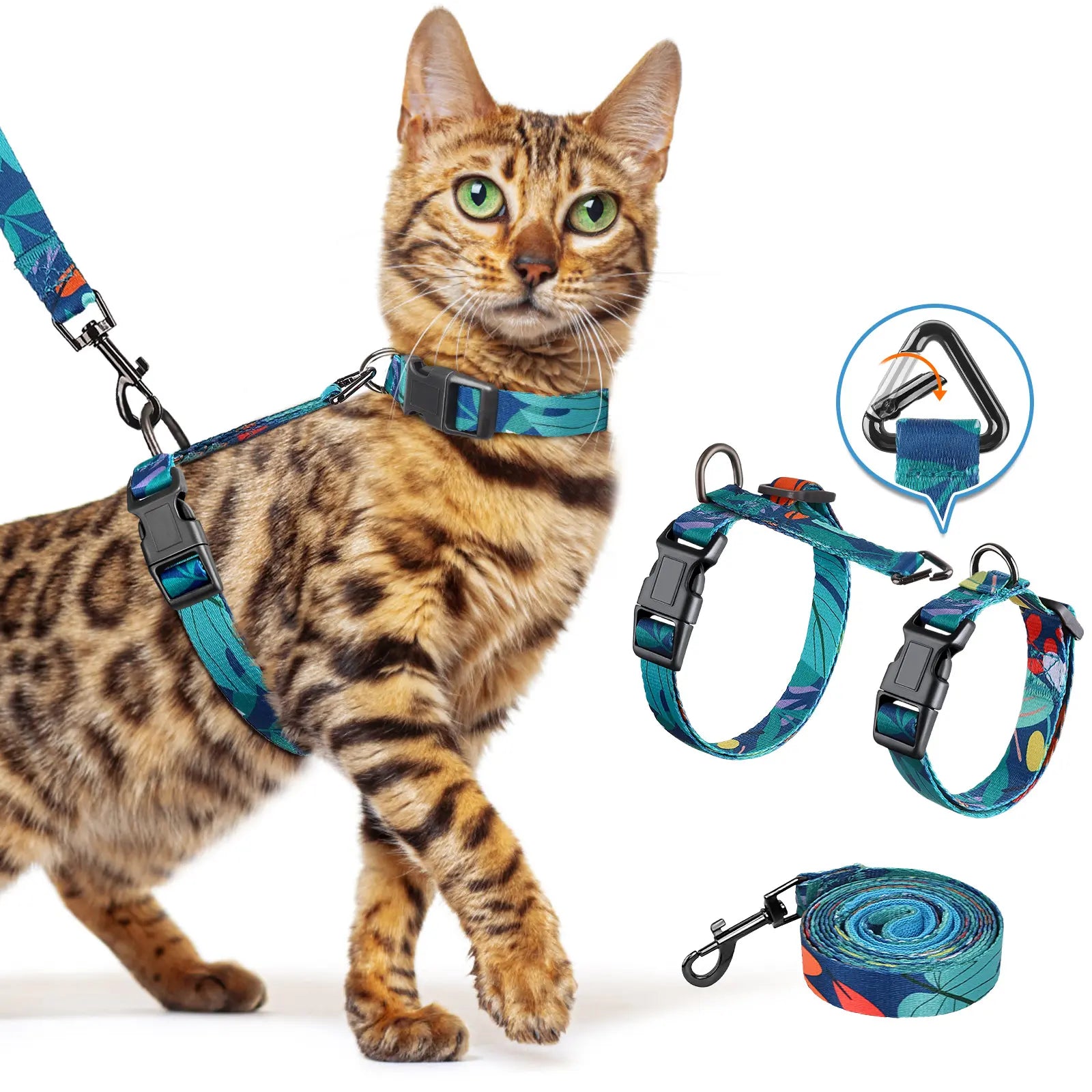 Cat Harness and Leash Set, Pet Products Collars [3 in 1 Lightweight & Adjustable] Escape Proof Cat Harness, Comfortable Soft Cat Products Harness
