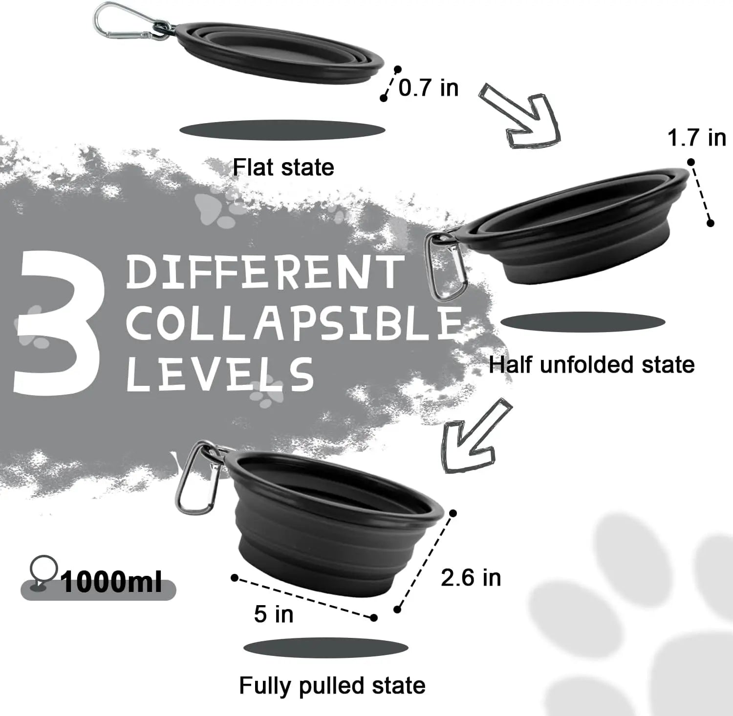 Cudavo 2-Pack Collapsible Travel Bowls