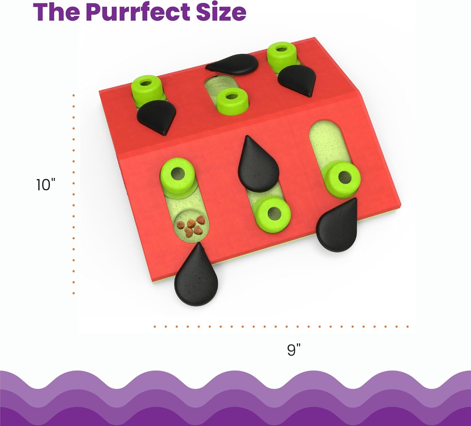 Nina Ottosson Melon Madness Puzzle & Play Cat Toy, 10.6" | Level 2 Intermediate, 12 Hidden Treat Cups, Problem Solving, Interactive Enrichment, Slow Feeder, Indoor Cats & Kittens