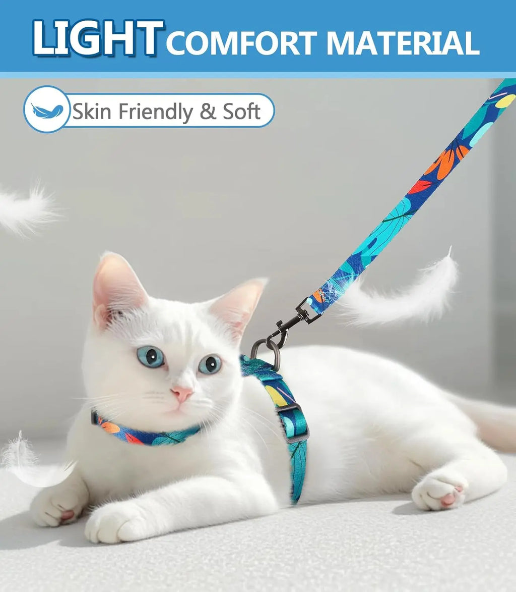 Cat Harness and Leash Set, Pet Products Collars [3 in 1 Lightweight & Adjustable] Escape Proof Cat Harness, Comfortable Soft Cat Products Harness