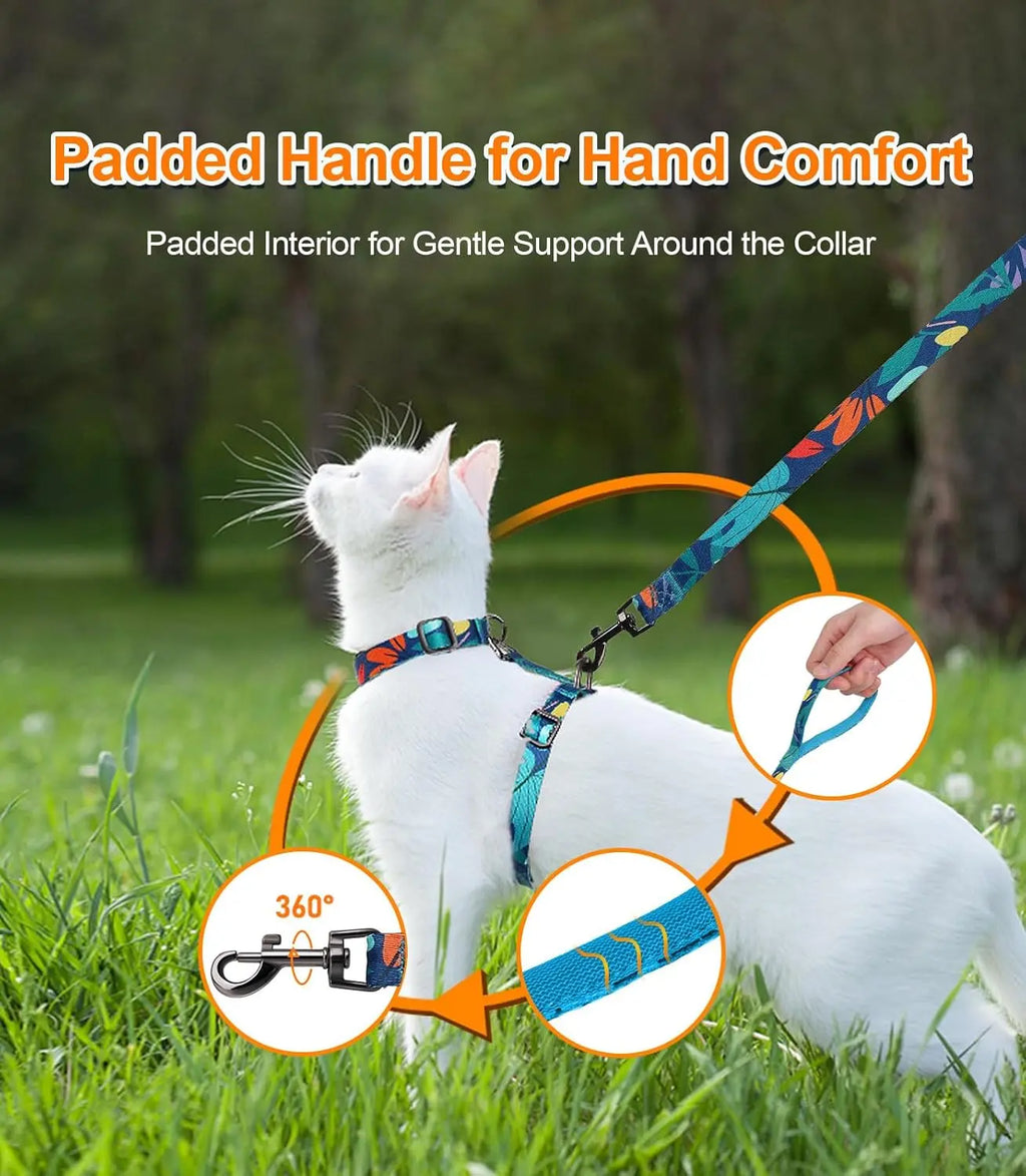 Cat Harness and Leash Set, Pet Products Collars [3 in 1 Lightweight & Adjustable] Escape Proof Cat Harness, Comfortable Soft Cat Products Harness