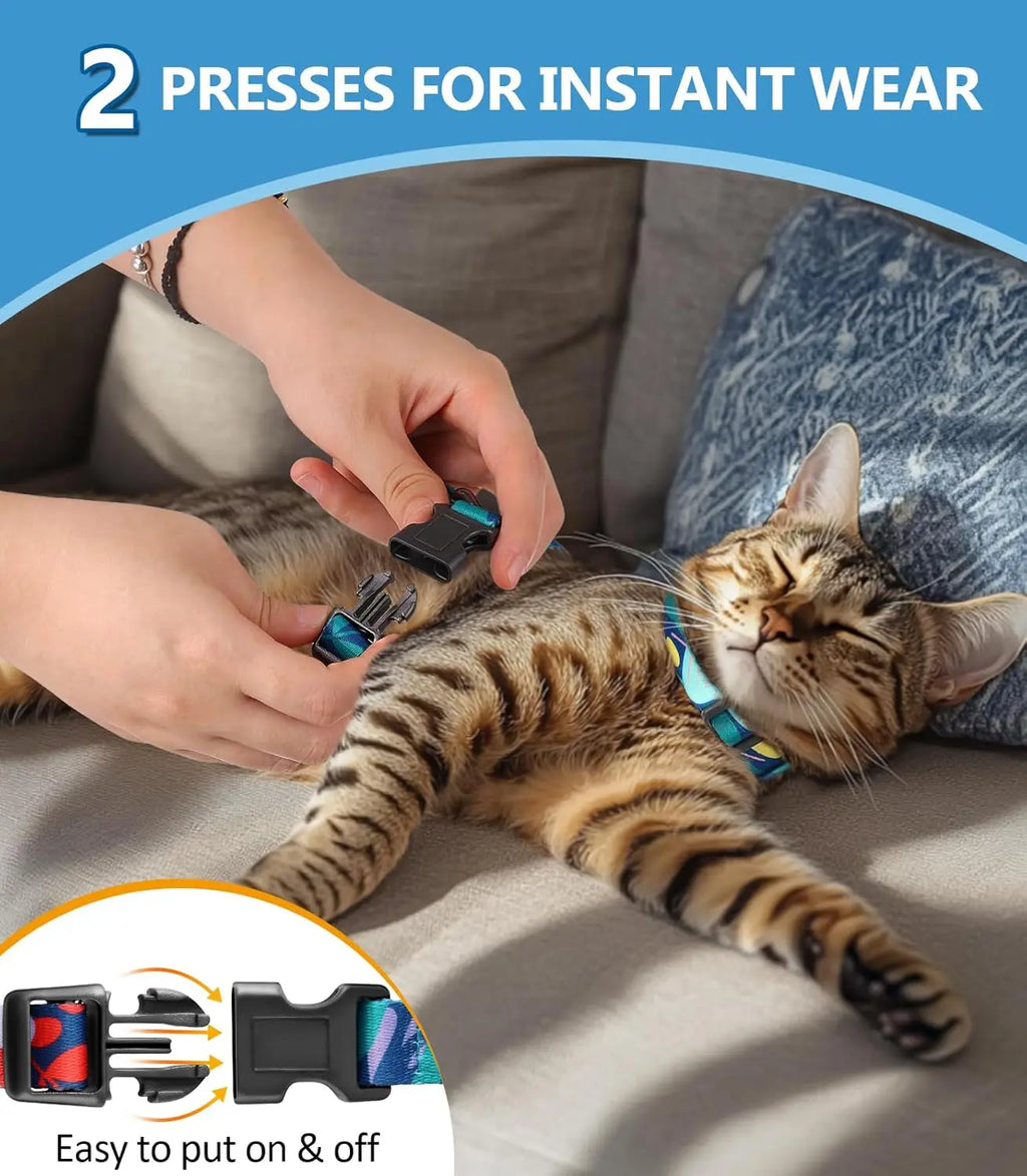 Cat Harness and Leash Set, Pet Products Collars [3 in 1 Lightweight & Adjustable] Escape Proof Cat Harness, Comfortable Soft Cat Products Harness